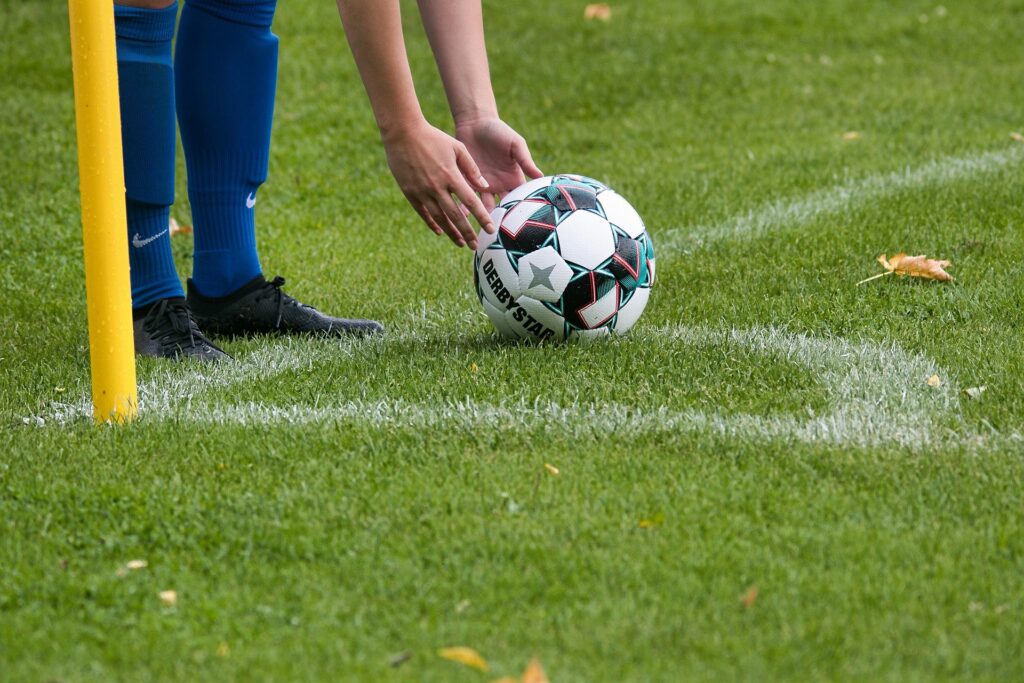 Corner lors d'un march de foot